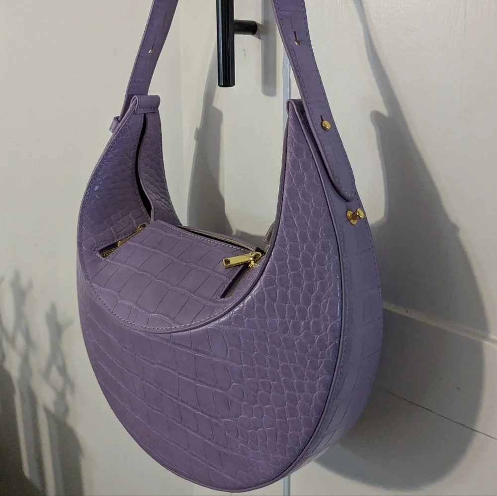JW Pei Lavender Croc-Embossed Shoulder Bag - Picture 15 of 15